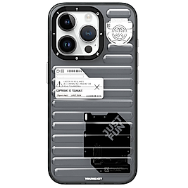 iPhone 15 Pro Max YoungKit Fluorite Serisi Şeffaf Renkli Tasarımlı Kılıf - Siyah