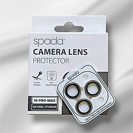 İphone 15 Pro Max Spada Safir Lens Koruyucu - Natural Titanium