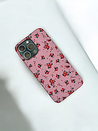 Super Slim Creative Pembe Çiçek Desenli Fosforlu Silikon Kılıf