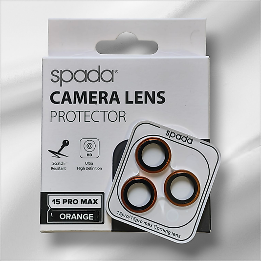 İphone 15 Pro Max Spada Safir Lens Koruyucu - Orange