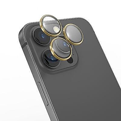 iPhone 14 Pro / 14 Pro Max Uyumlu Wiwu Lens Guard Metal Kamera Lens Koruyucu - Gold